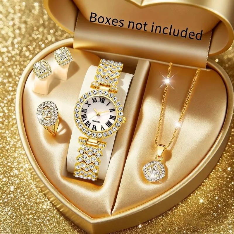 Jewelry Watches Luxury - 5 قطع من مجموعة ساعات نسائية