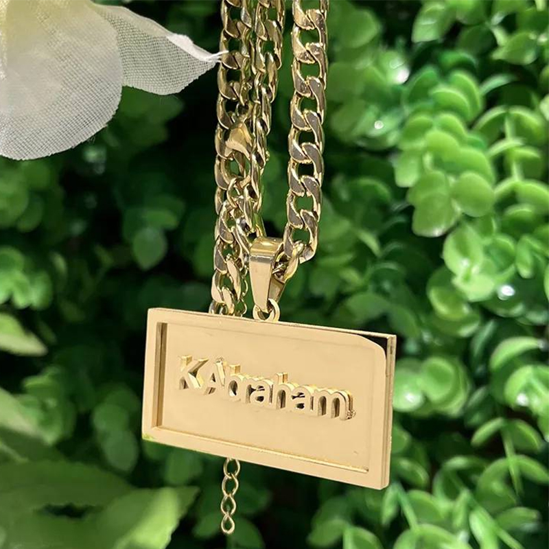 Engraved Name Necklace - اسم مخصص الهيب هوب قلادة للرجال
