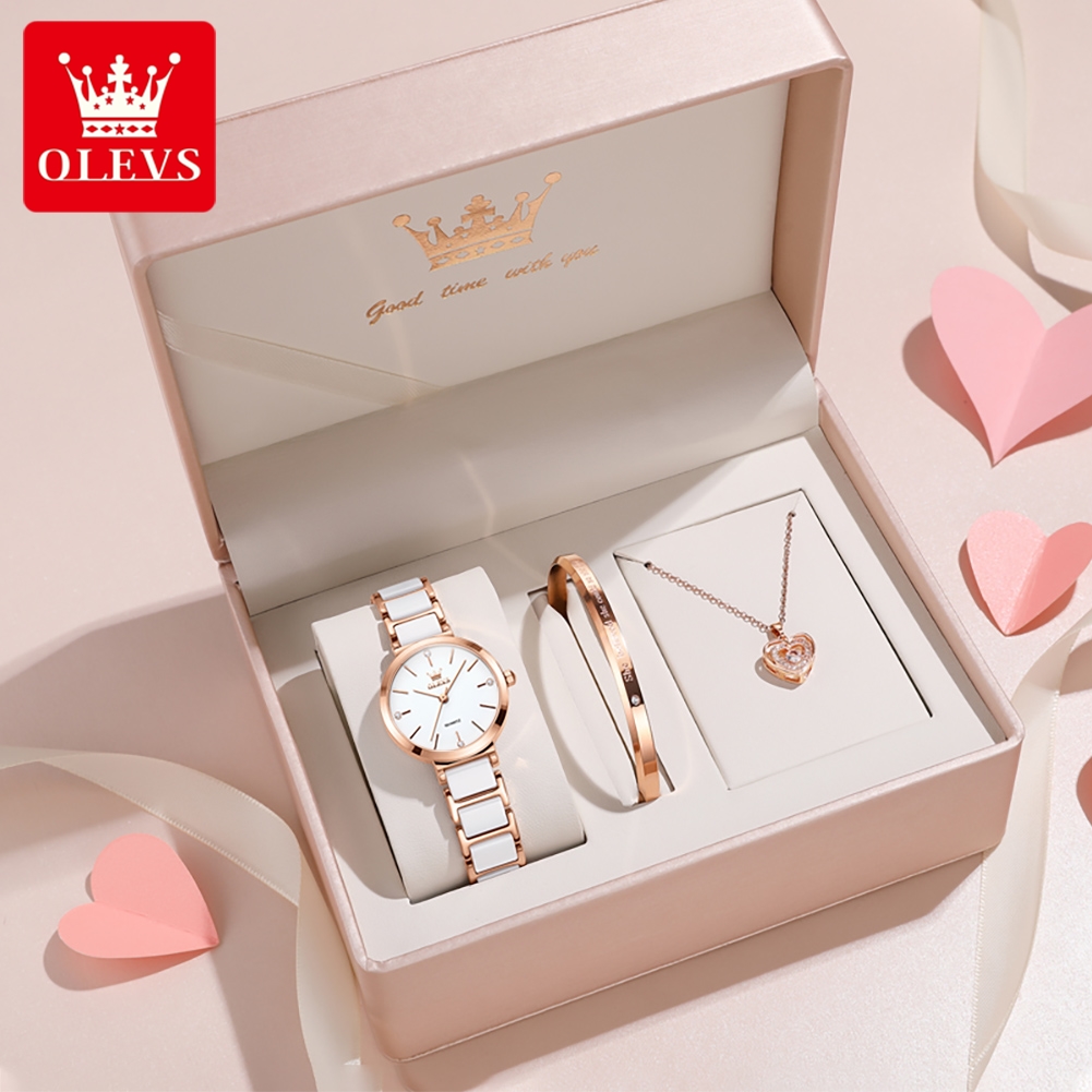 Jewelry With Watches - OLEVS ساعة نسائية 5877 ساعة كوارتز