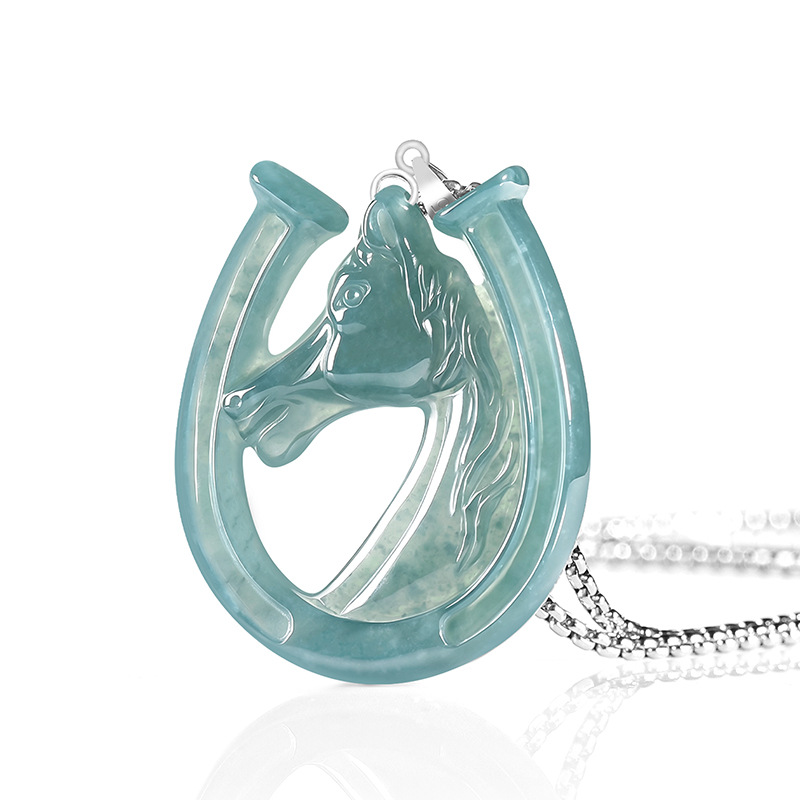 Jewelry & Watches Sp Zo O - قلادة من الفضة S925 بحجر اليشم
