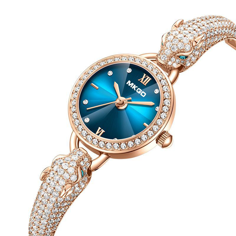 Jewelry Watches Luxury - ساعة نسائية بتصميم رأس الفهد مقاومة