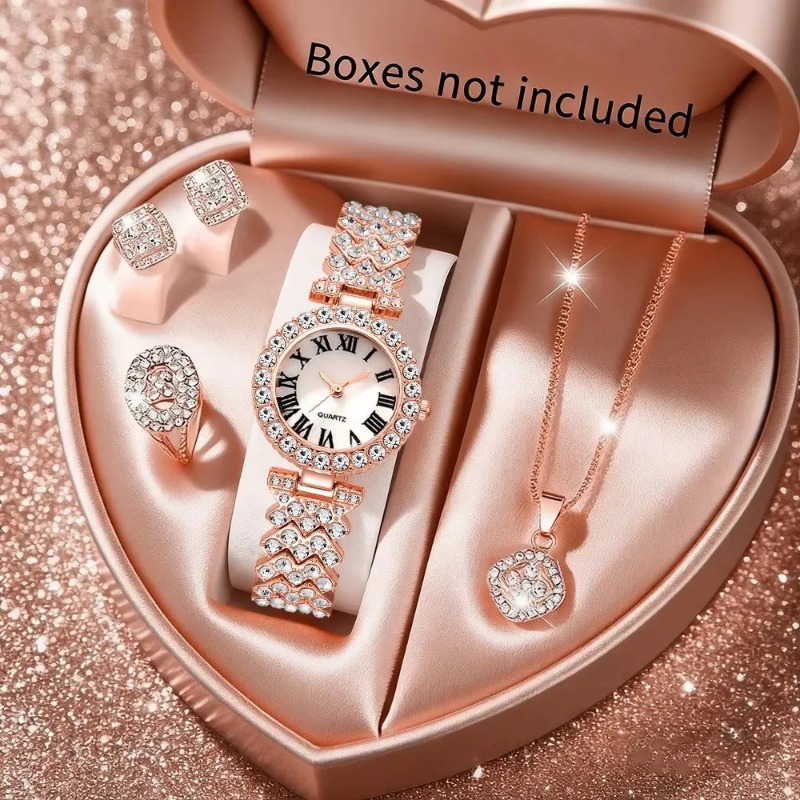 5 قطع من مجموعة ساعات نسائية ف - مراجعة Jewelry Watches Luxury وسعره