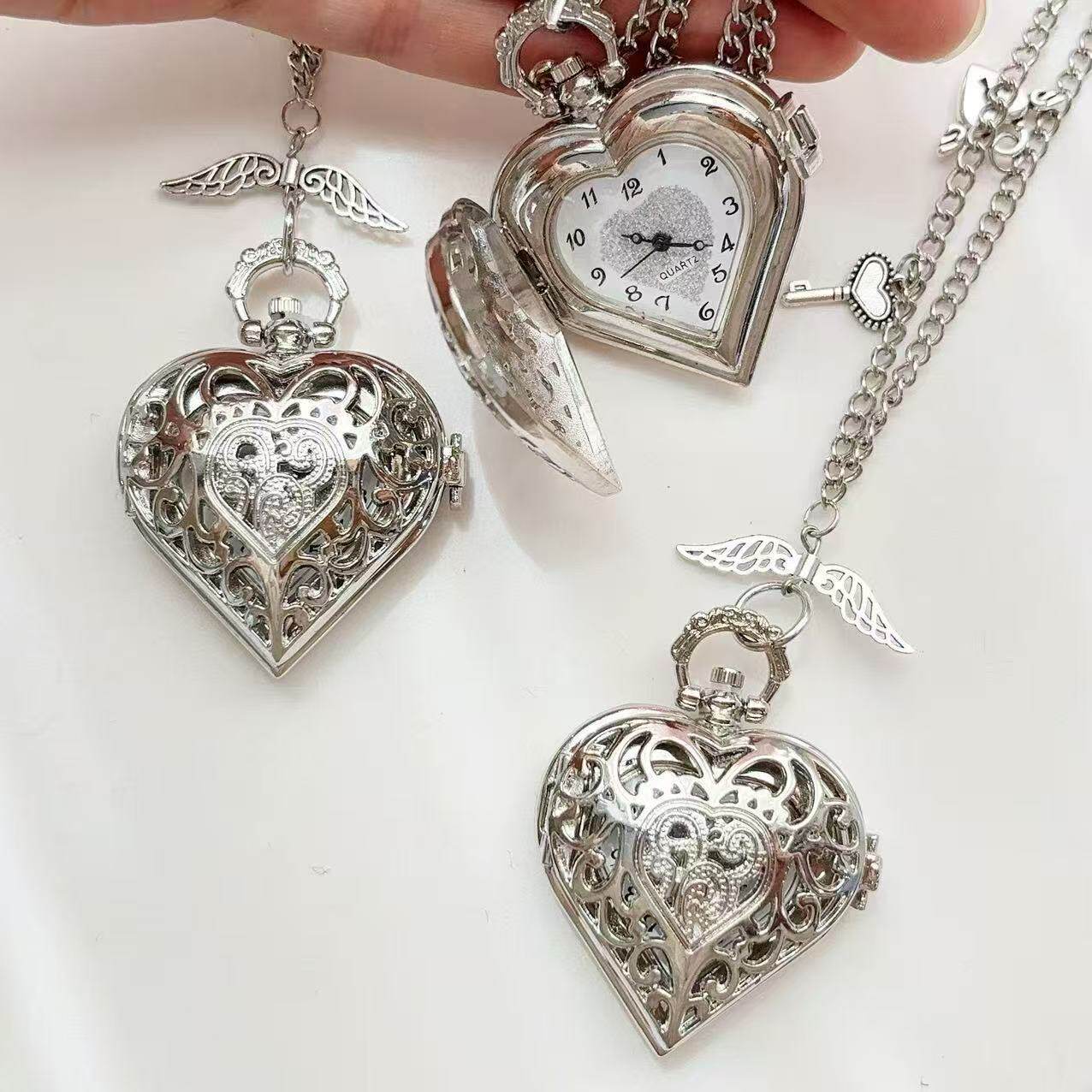 ساعة جيب بتصميم قلب مجوف Y2K م - مراجعة Vintage Jewelry Watches Women وسعره