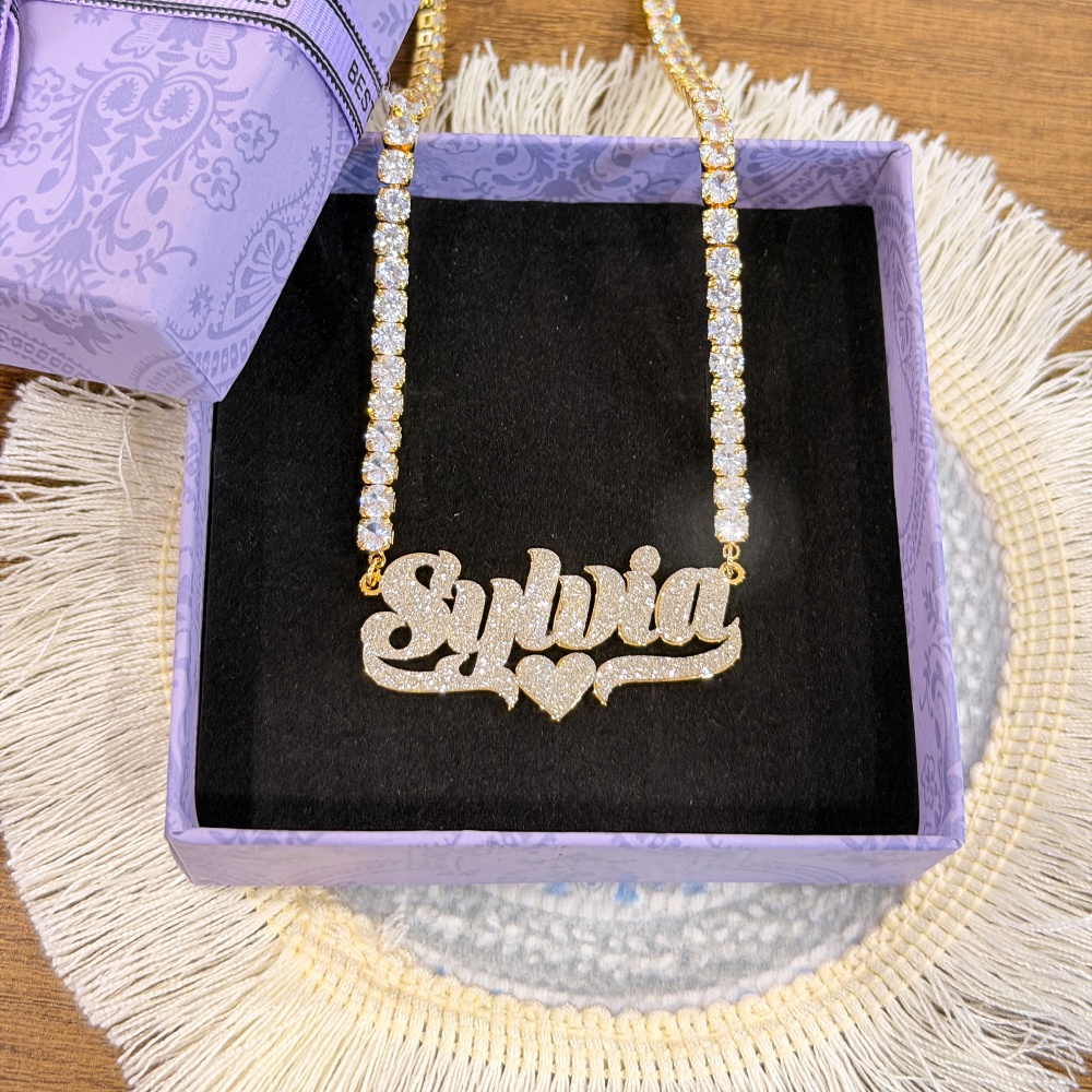 طقم أقراط وقلادة مخصص من DUOYI - مراجعة Engraved Name Necklace وسعره