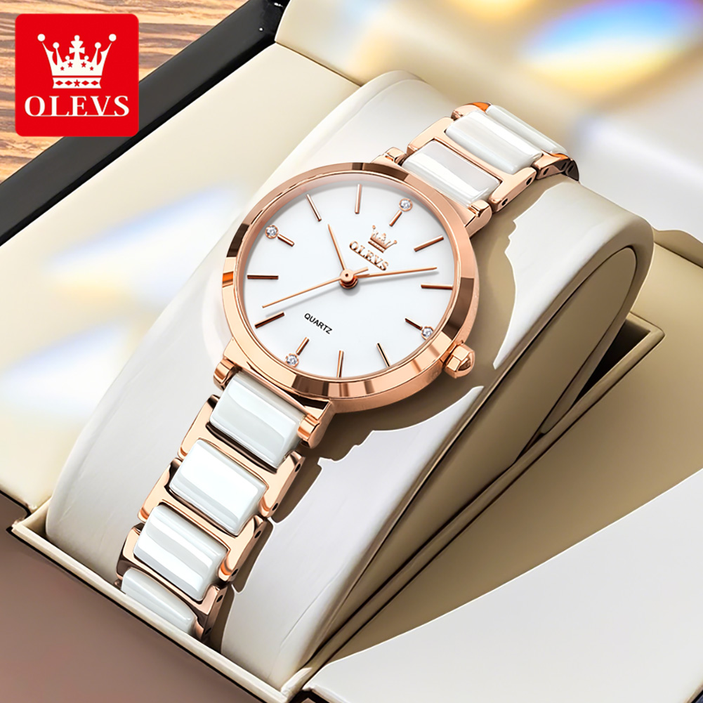 OLEVS ساعة نسائية 5877 ساعة كو - مراجعة Jewelry With Watches وسعره