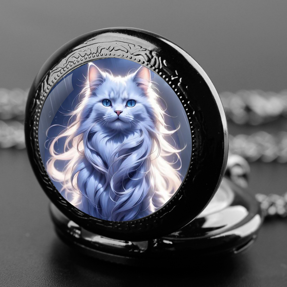 ساعة جيب كوارتز بتصميم قطة كرت - مراجعة Jewelry Watches For Kids وسعره