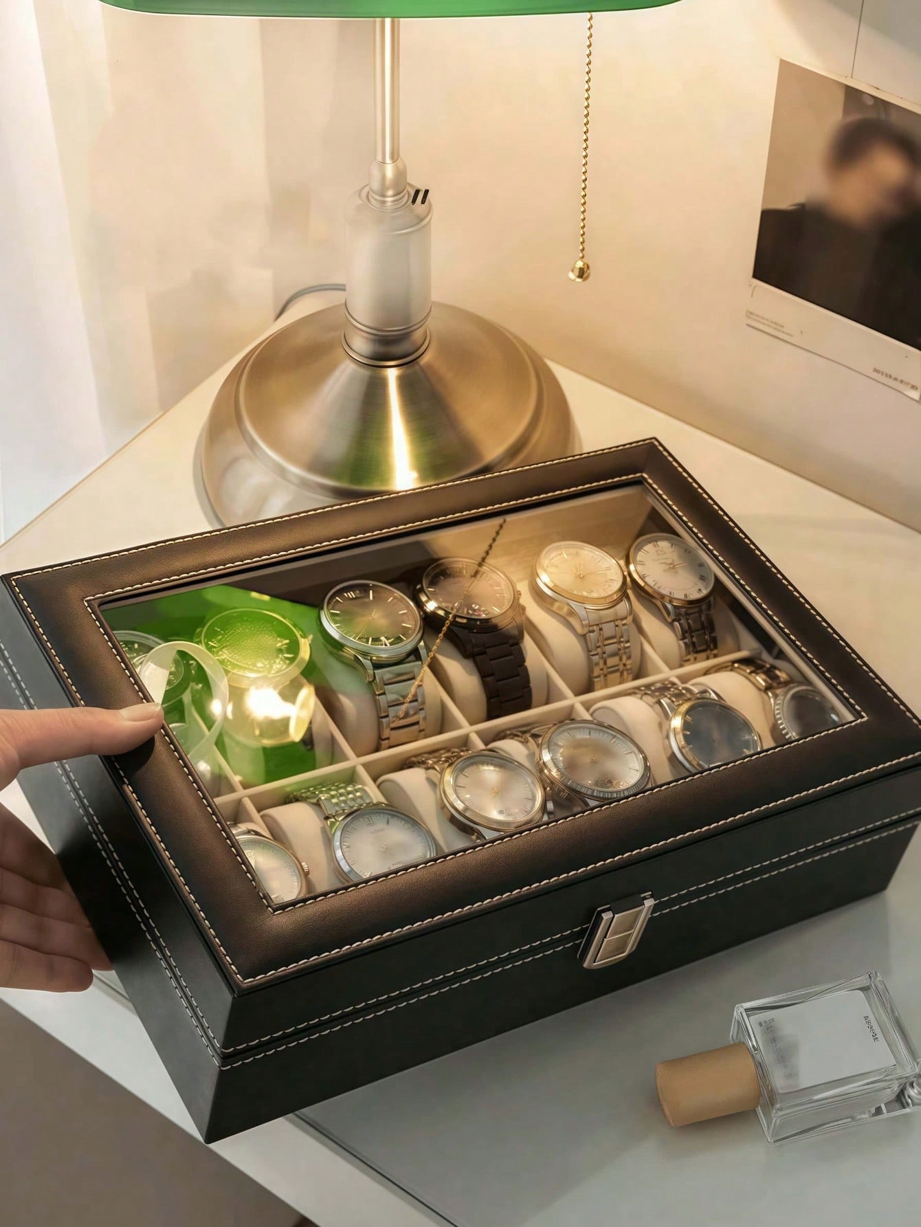 صندوق ساعات جلدي مع قفل، علبة  - مراجعة Jewelry With Watches وسعره