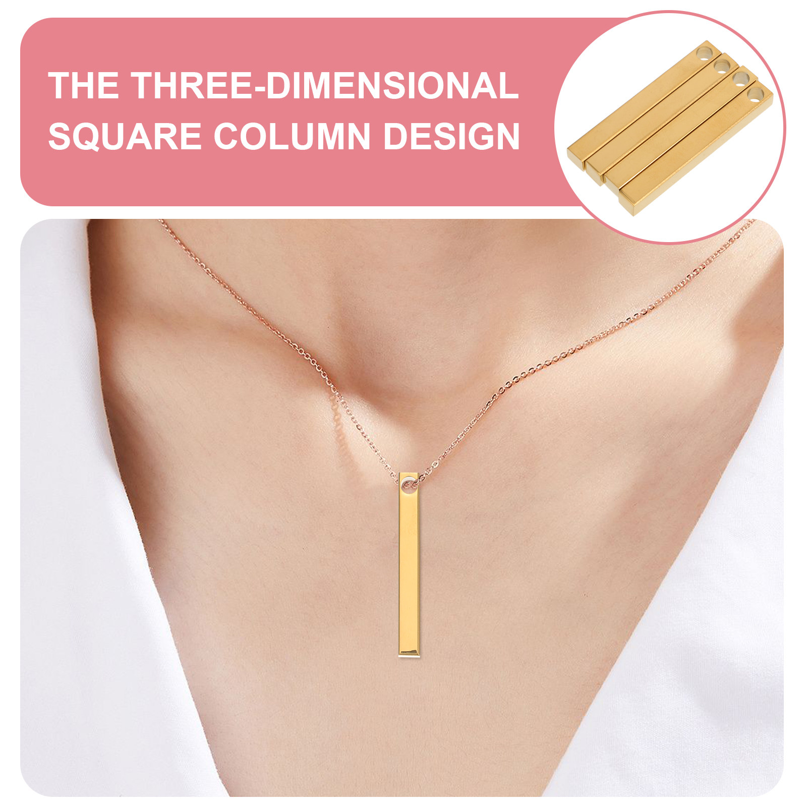 10 قطع من قضبان النقش المستطيل - مراجعة Engraved Name Necklace وسعره