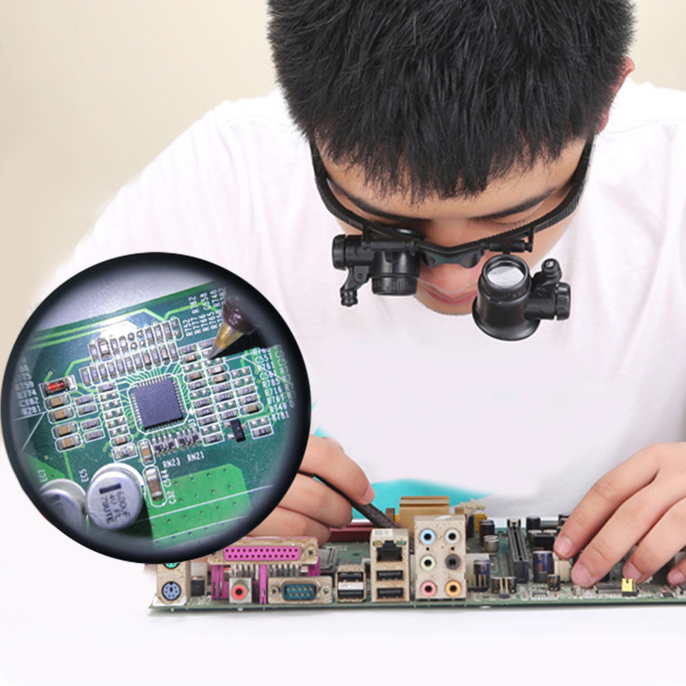 عدسة مكبرة 10-25X مع أضواء LED - مراجعة Jewelry Repair & Watches Photos وسعره