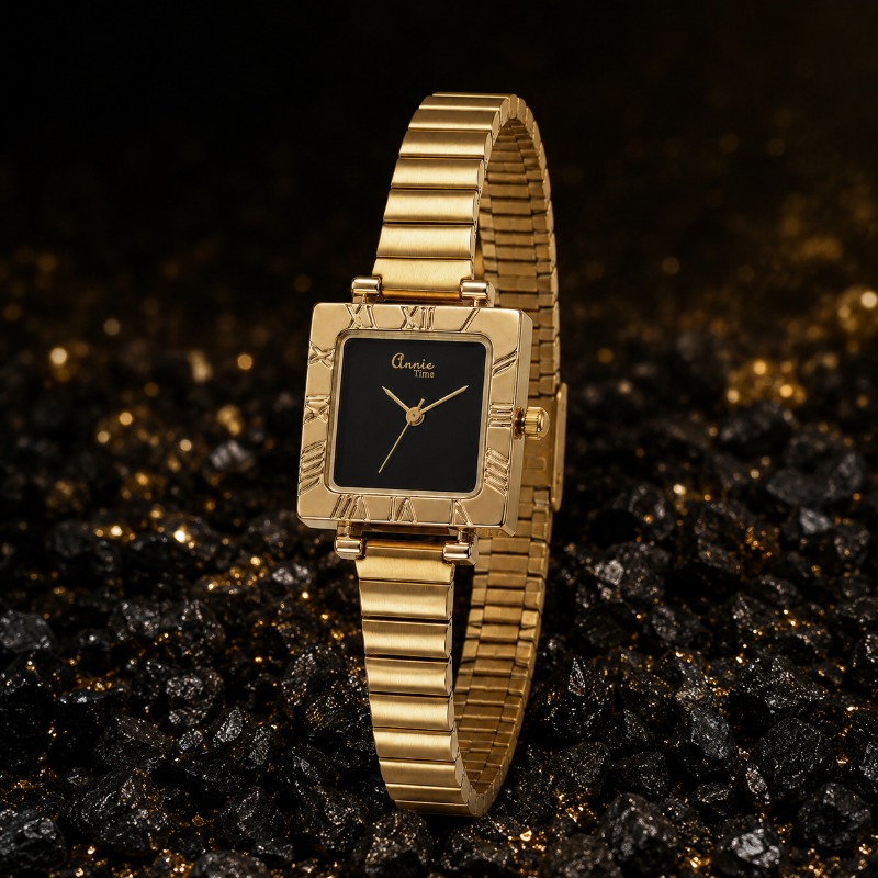 ساعة يد نسائية فاخرة ذهبية مرب - مراجعة Jewelry Watches For Kids وسعره